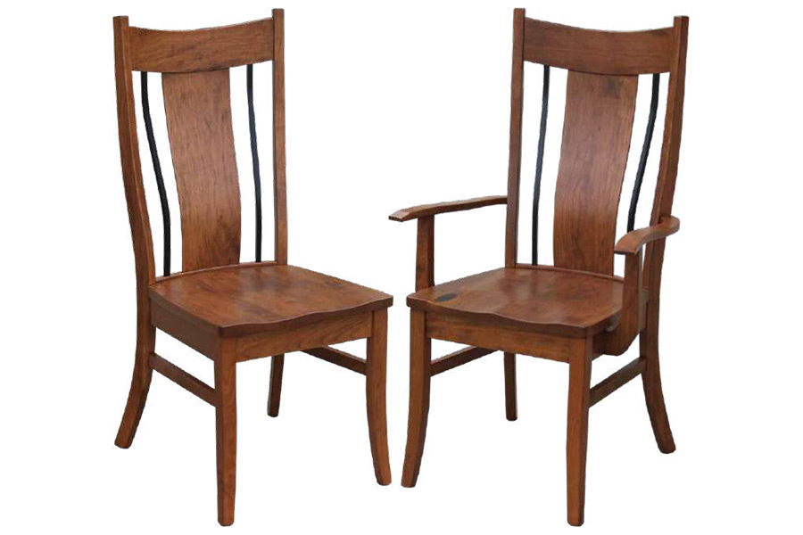 eagle dining chair with wrought iron rods in back